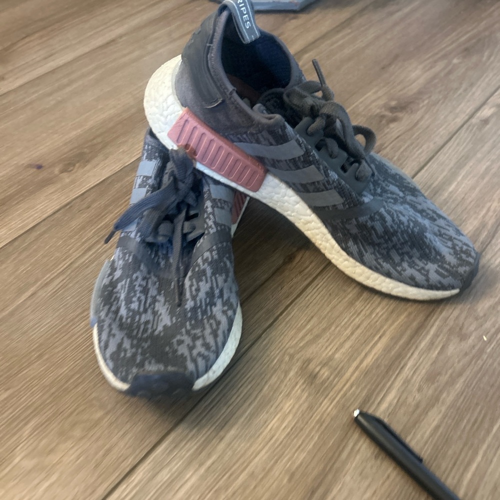 Adidas Women's Gray and Pink Sneakers